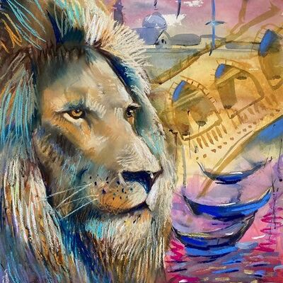Bild vergr&ouml;&szlig;ern: Venedig, Aquarell/Pasten auf Papier